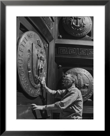 Door Of Federal Reserve Bank With Seals Of The 6 New England States by Allan Grant Pricing Limited Edition Print image