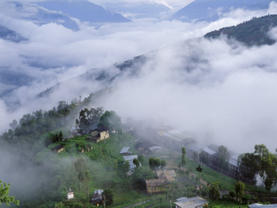 Mongar Town And Countryside In Mountain Mist, Himalayan Kingdom, Bhutan by Lincoln Potter Pricing Limited Edition Print image