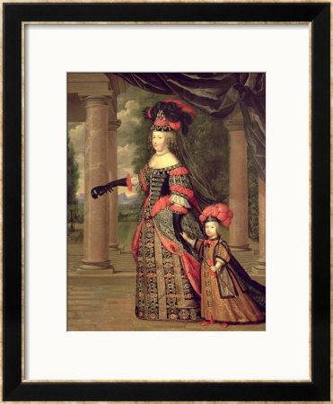 Maria Theresa Wife Of Louis Xiv, With Her Son The Dauphin Louis Of France After 1661 by Pierre Mignard Pricing Limited Edition Print image