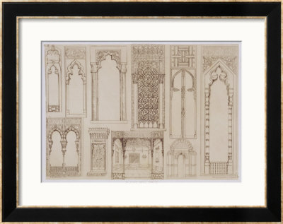 Islamic And Moorish Design For Shutters And Divans, From Art And Industry by Jean Francois Albanis De Beaumont Pricing Limited Edition Print image