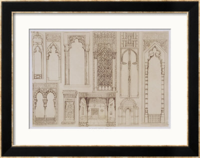 Islamic And Moorish Design For Shutters And Divans, From Art And Industry by Jean Francois Albanis De Beaumont Pricing Limited Edition Print image