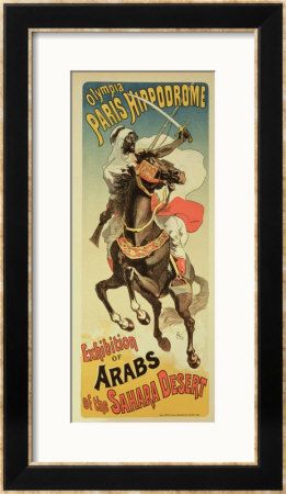 Reproduction Of A Poster Advertising An Exhibition Of Arabs Of The Sahara Desert by Jules Chéret Pricing Limited Edition Print image