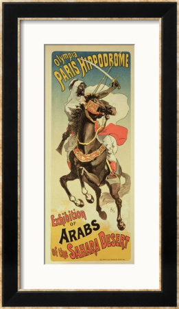 Reproduction Of A Poster Advertising An Exhibition Of Arabs Of The Sahara Desert by Jules Cheret Pricing Limited Edition Print image