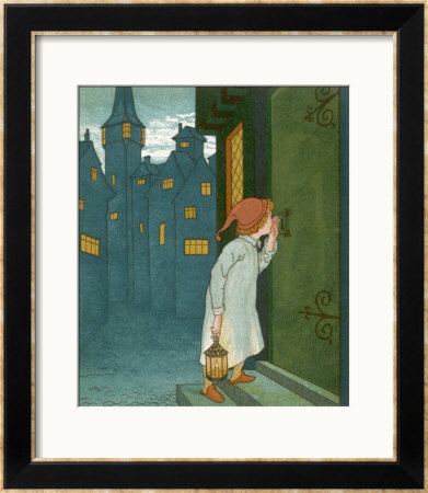 Wee Willie Winkie Runs Through The Town Upstairs And Downstairs In His Nightgown Rapping by Edward Hamilton Bell Pricing Limited Edition Print image