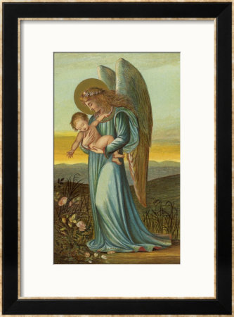 Guardian Angel Walks With A Child In Its Arms by Eleanor Vere Boyle Pricing Limited Edition Print image