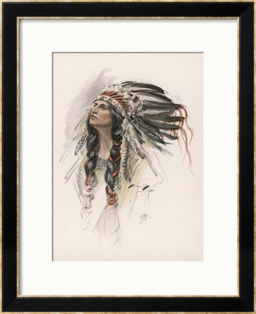 Portrait Of Hiawatha by Harrison Fisher Pricing Limited Edition Print image
