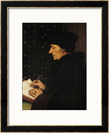 Portrait Of Desiderius Erasmus (1466-1536) by Hans Holbein The Younger Pricing Limited Edition Print image