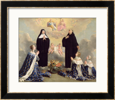 Anne Of Austria And Her Children At Prayer With St. Benedict And St. Scholastica, 1646 by Philippe De Champaigne Pricing Limited Edition Print image