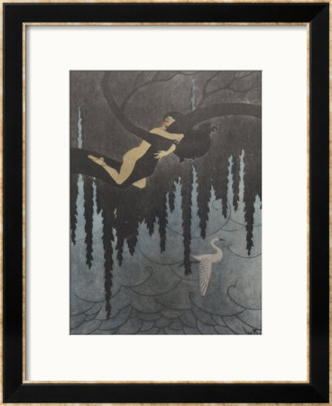 Bilitis Embraces A Tree Overhanging A River by Franz Felix Pricing Limited Edition Print image