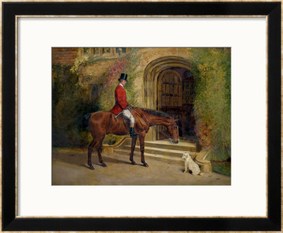 Portrait Of The High Sheriff Of The County Of Rutland On His Bay Hunter Before Hambleton Hall, 1889 by William Woodhouse Pricing Limited Edition Print image