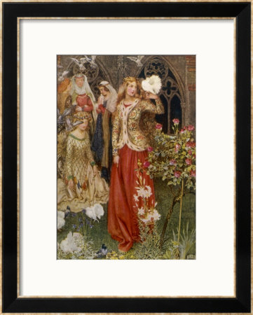 Guinevere And Her Ladies-In- Waiting In The Golden Days by Eleanor Fortescue Brickdale Pricing Limited Edition Print image