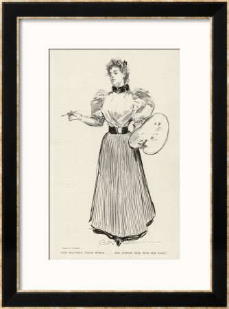 Young Female Artist At Work by Charles Dana Gibson Pricing Limited Edition Print image