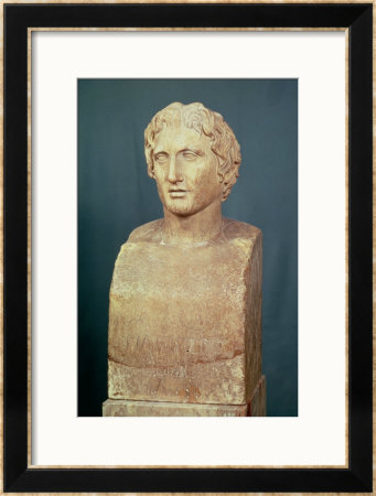 Portrait Bust Of Alexander The Great (356-323 Bc) Known As The Azara Herm, Greek Replica by Lysippos Pricing Limited Edition Print image