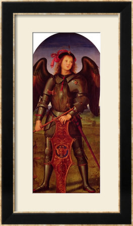 The Virgin And Child With Ss. Raphael And Michael: Left Hand Panel Of St. Michael, Circa 1499 by Pietro Perugino Pricing Limited Edition Print image