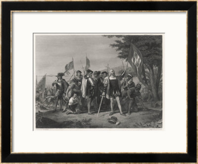 Columbus Lands On Watling Island by H.B. Hall Pricing Limited Edition Print image