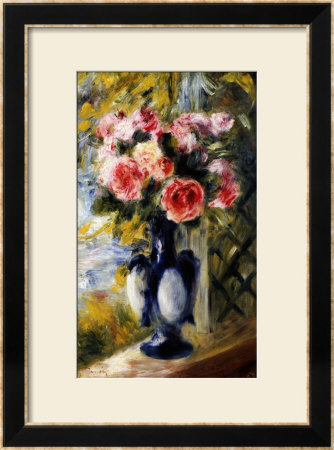Roses In A Blue Vase, 1892 by Pierre-Auguste Renoir Pricing Limited Edition Print image