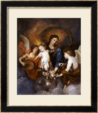 The Madonna And Child With Two Musical Angels by Sir Anthony Van Dyck Pricing Limited Edition Print image