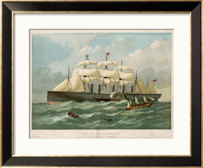 The Steamship Of Brunel And Scott Russell In Full Steam by Edwin Weedon Pricing Limited Edition Print image