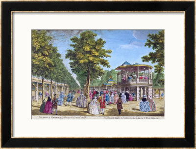 View Of The Grand Walk At The Entrance Of Vauxhall Pleasure Gardens With The Orchestra Playing by Samuel Wale Pricing Limited Edition Print image