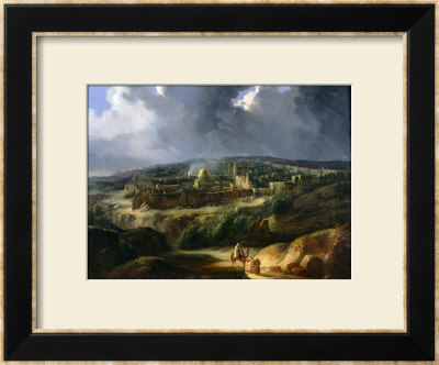 View Of Jerusalem From The Valley Of Jehoshaphat, 1825 by Auguste Forbin Pricing Limited Edition Print image