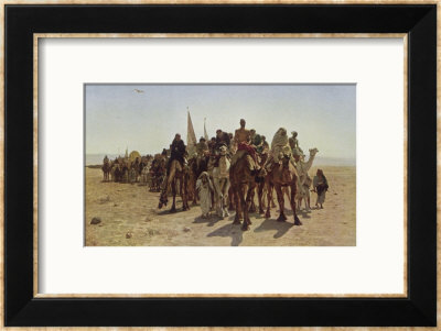 Caravan Of Pilgrims Cross The Desert To Mecca by Leon Belly Pricing Limited Edition Print image