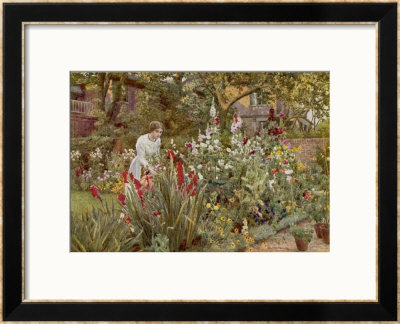 Mrs Spooner In Her Thames-Side Garden At Hammersmith West London by Beatrice Parsons Pricing Limited Edition Print image