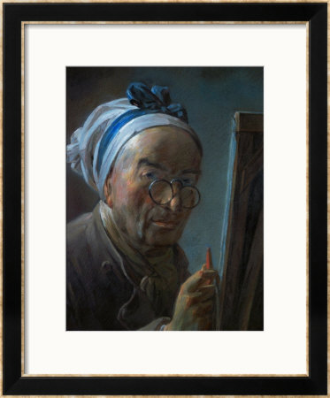 Self-Portrait With Pince-Nez, 1776 by Jean-Baptiste Simeon Chardin Pricing Limited Edition Print image