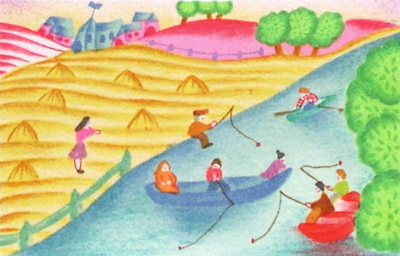 La Peche En Riviere by Valerie Hermant Pricing Limited Edition Print image