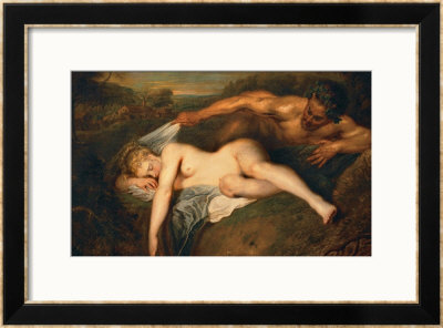 Nymph And Satyr by Jean Antoine Watteau Pricing Limited Edition Print image