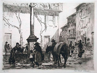 La Fontaine A Gattieres (Alpes Maritimes) by Paul-Emile Lecomte Pricing Limited Edition Print image