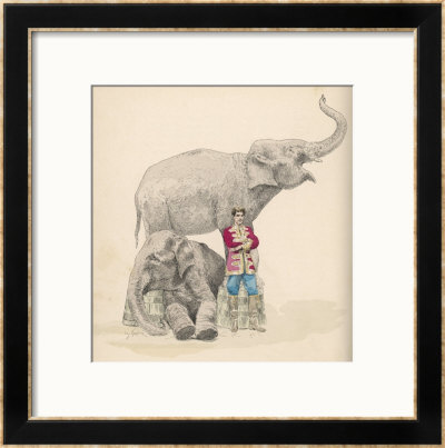 Circus Elephants And Their Trainer by Jules Garnier Pricing Limited Edition Print image
