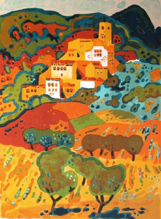 Village Sur La Coliine by Guy Charon Pricing Limited Edition Print image