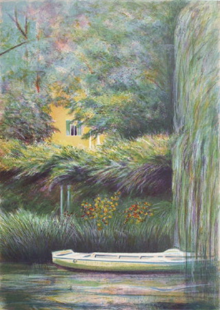 Giverny, Une Barque Sur L'eau by Rolf Rafflewski Pricing Limited Edition Print image