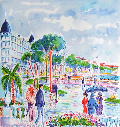 Cannes, La Croisette by Jean Claude Picot Pricing Limited Edition Print image