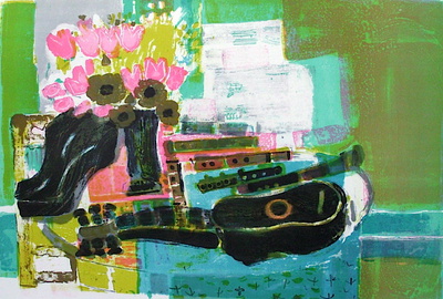 Nature Morte A La Guitare by Mireille Miailhe Pricing Limited Edition Print image