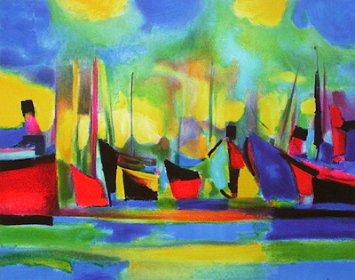 Chalutiers Dans Le Port Iii by Marcel Mouly Pricing Limited Edition Print image