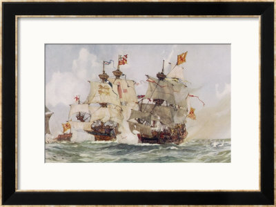 Thomas And Edward Howard Are Sent By Henry Viii To Deal With The Scottish Captain Andrew Barton by Charles Dixon Pricing Limited Edition Print image