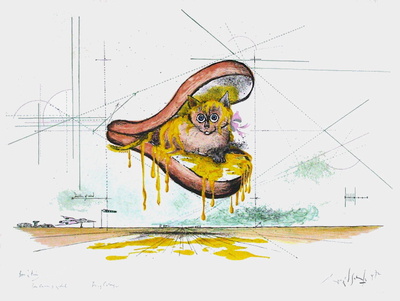Flying Catburger by Ronald Searle Pricing Limited Edition Print image