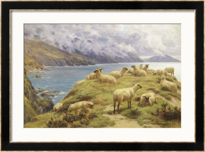 Sheep Reposing, Dalby Bay, Isle Of Man by Basil Bradley Pricing Limited Edition Print image