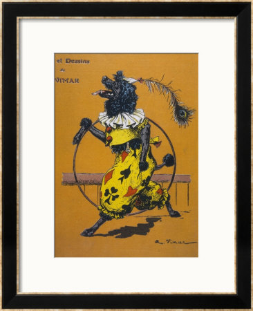 Poodle Wearing Clothes Performs With A Hoop by A. Vitmar Pricing Limited Edition Print image