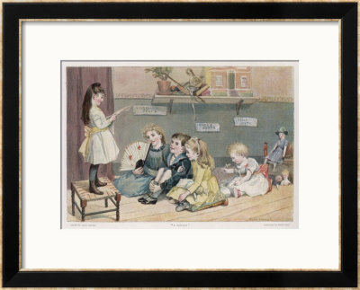 Little Girl Stands On A Stool And Reads From A Script by Alice Hayes Pricing Limited Edition Print image