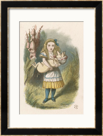 Alice And The Pig Alice Carrying A Baby Pig by John Tenniel Pricing Limited Edition Print image