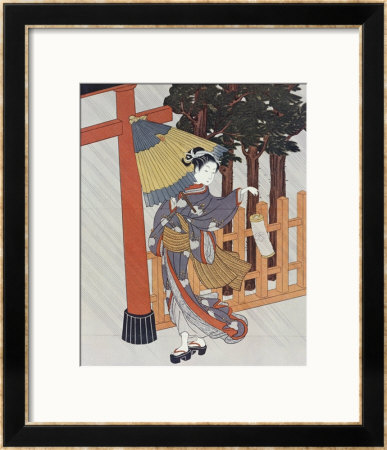 Geisha Visiting A Shrine by Suzuki Harunobu Pricing Limited Edition Print image