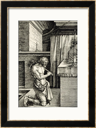 Man Flagellates Himself As Penance For His Sins by Albrecht Dürer Pricing Limited Edition Print image