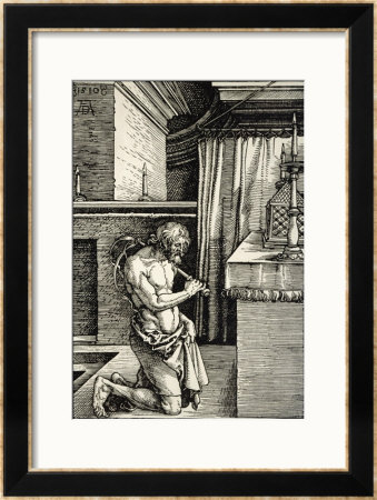 Man Flagellates Himself As Penance For His Sins by Albrecht Durer Pricing Limited Edition Print image
