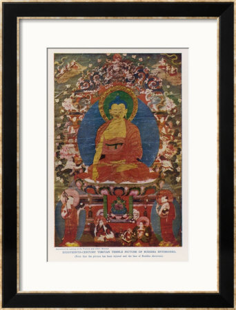 Siddhartha Gautama The Buddha, Eighteenth Century Tibetan Temple Painting by Tibetan Temple Pricing Limited Edition Print image