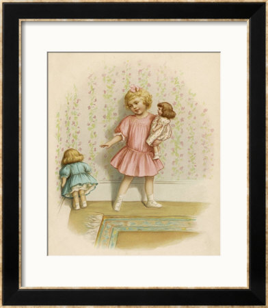 Small Girl Makes One Of Her Dolls Stand In The Corner As A Punishment For Misbehaving by Ida Waugh Pricing Limited Edition Print image