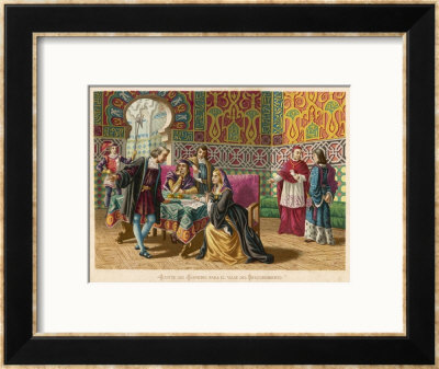 Columbus Agrees Terms With King Ferdinand And Queen Isabella by Planetta Pricing Limited Edition Print image