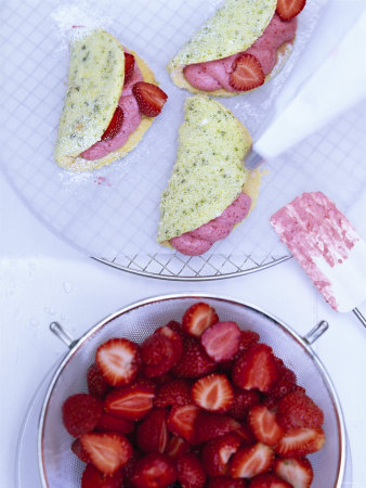 Preparing Sponge Omelette With Strawberry Filling by Jörn Rynio Pricing Limited Edition Print image