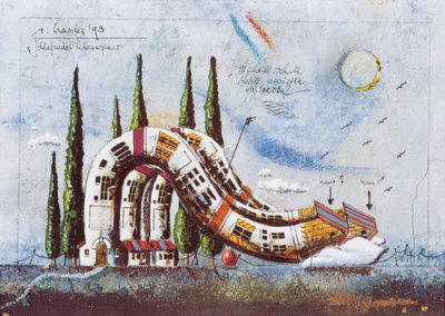 Schlafendes Hauserpaar by Rainer Hercks Pricing Limited Edition Print image